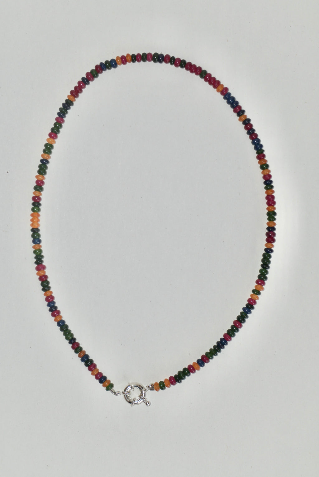 Multicoloured Jade Bead Necklace