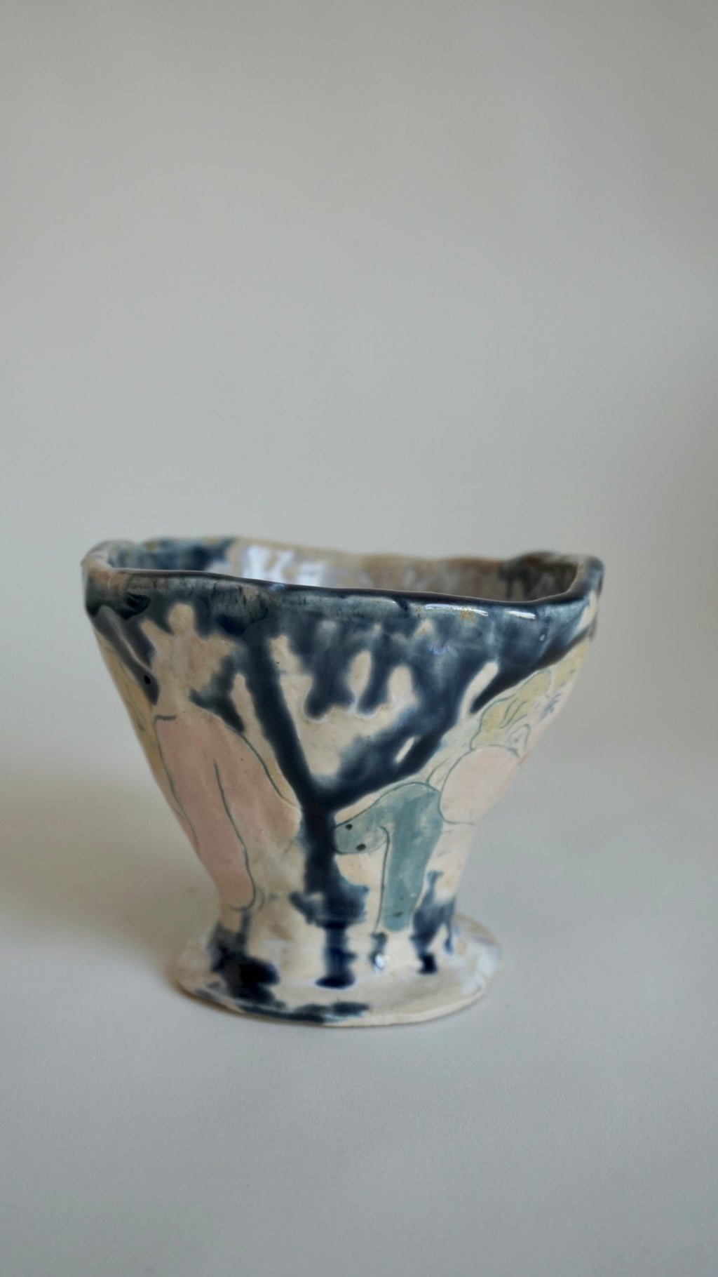 Handmade Ceramic Mug with Twisted Handle