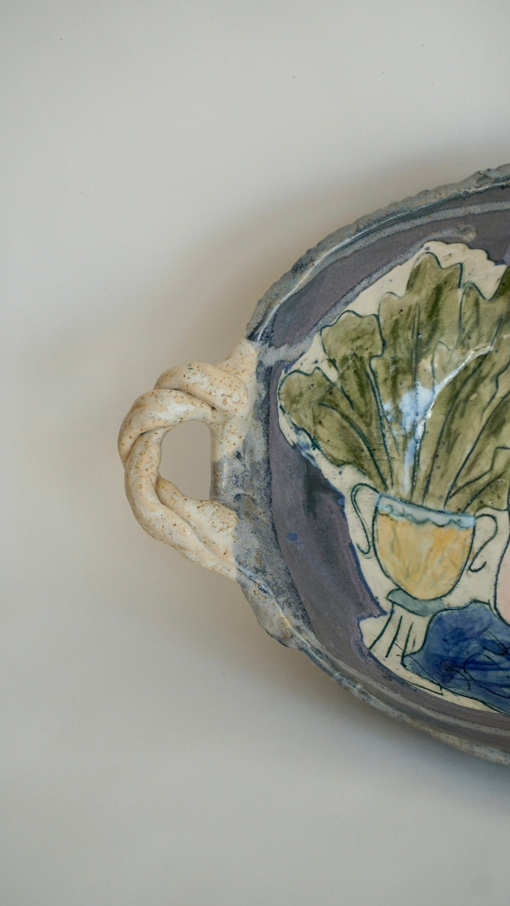 The Quiet Garden Bowl with twisted handles