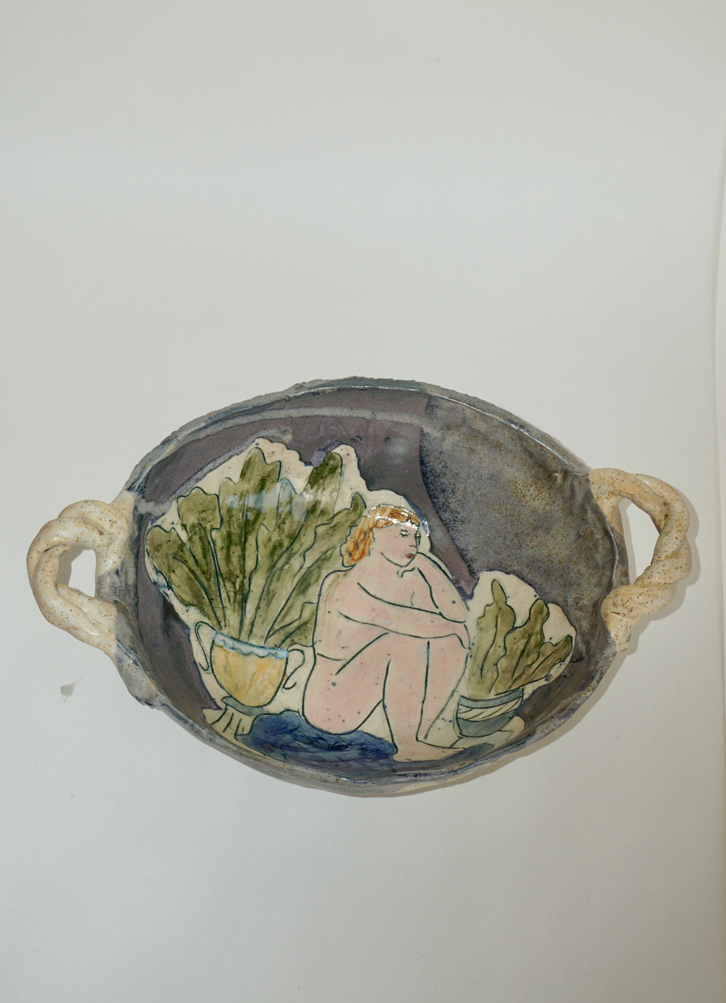 The Quiet Garden Bowl with twisted handles