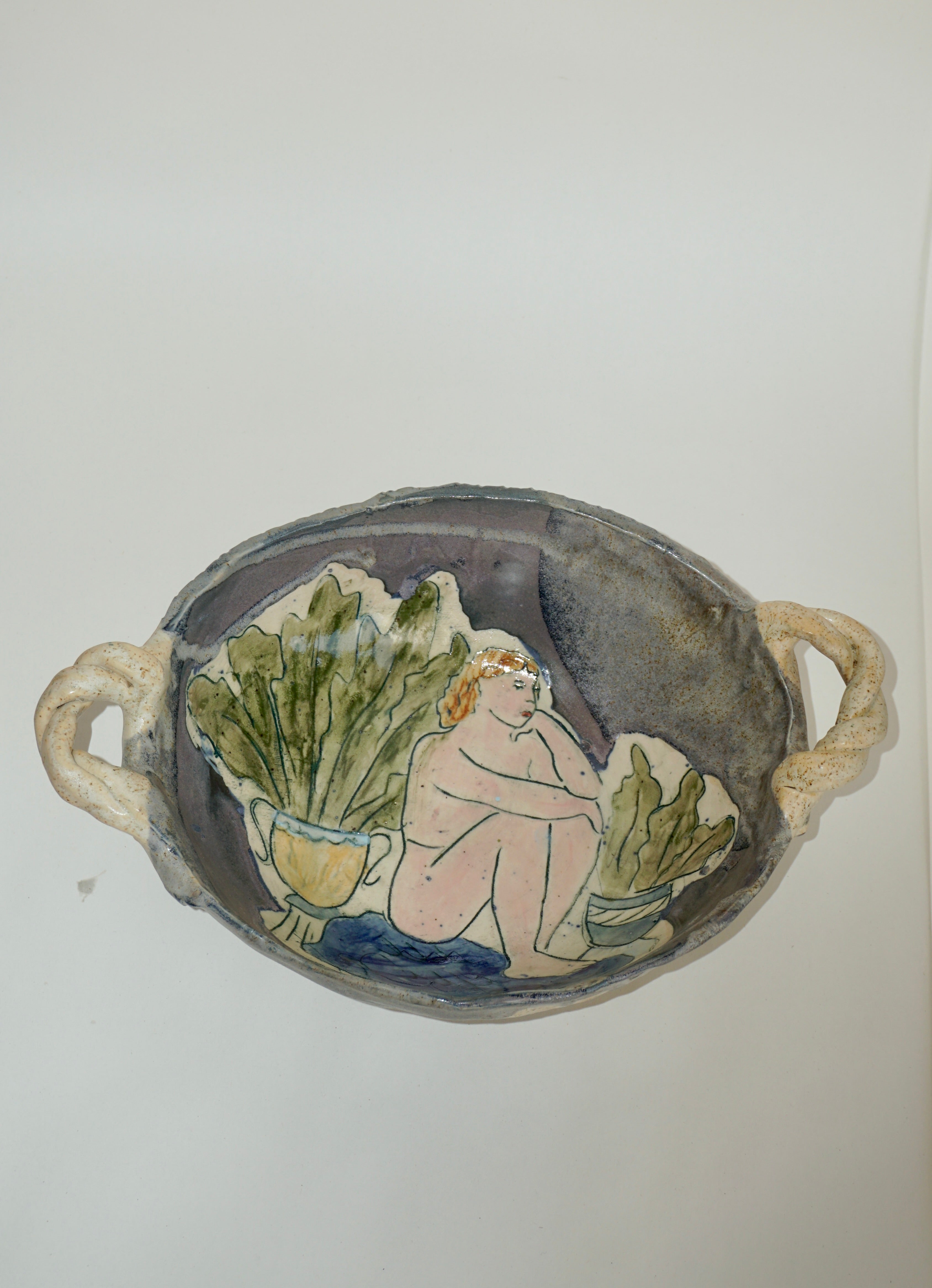 The Quiet Garden Bowl with twisted handles