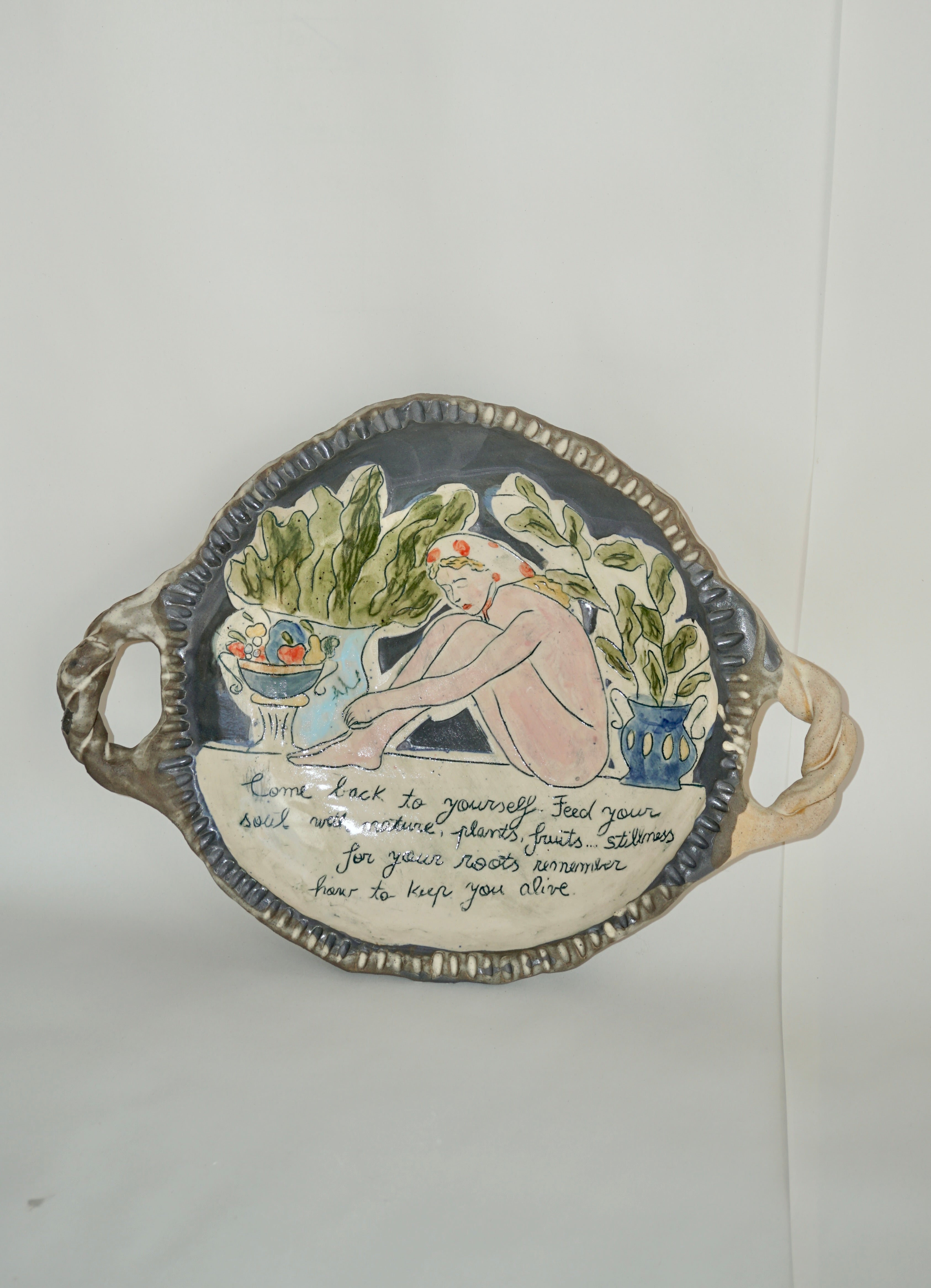 Return to Yourself — Hand-Painted Ceramic Serving Platter