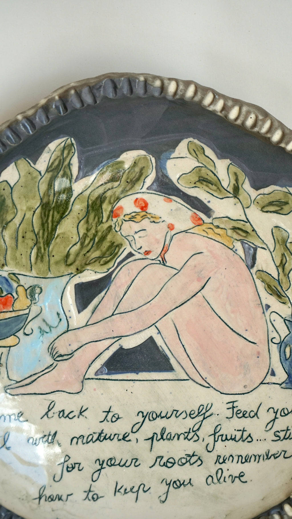 Return to Yourself — Hand-Painted Ceramic Serving Platter