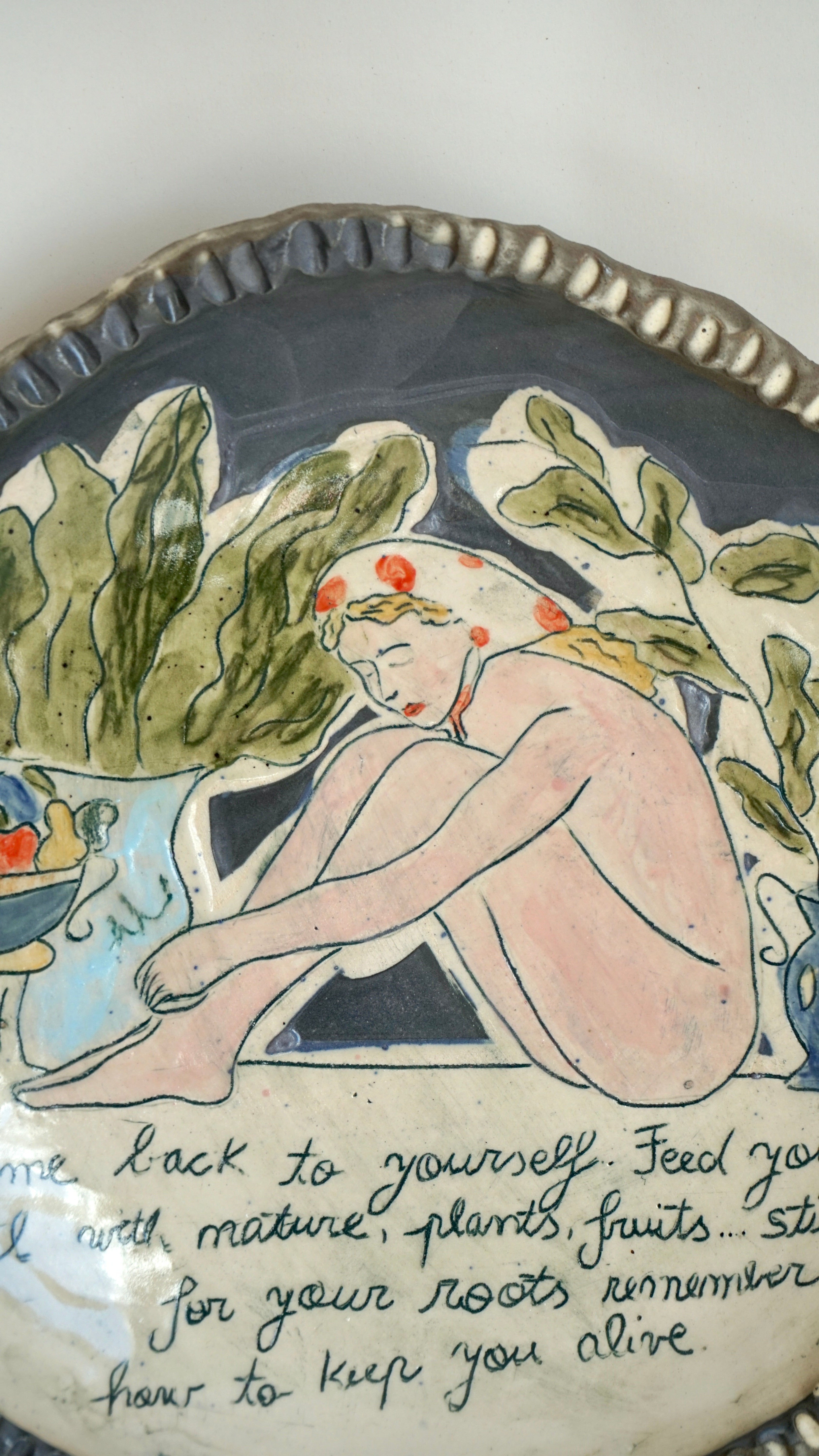 Return to Yourself — Hand-Painted Ceramic Serving Platter