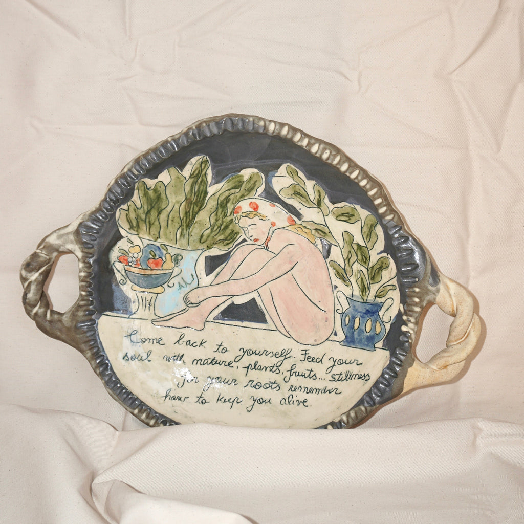 Return to Yourself — Hand-Painted Ceramic Serving Platter