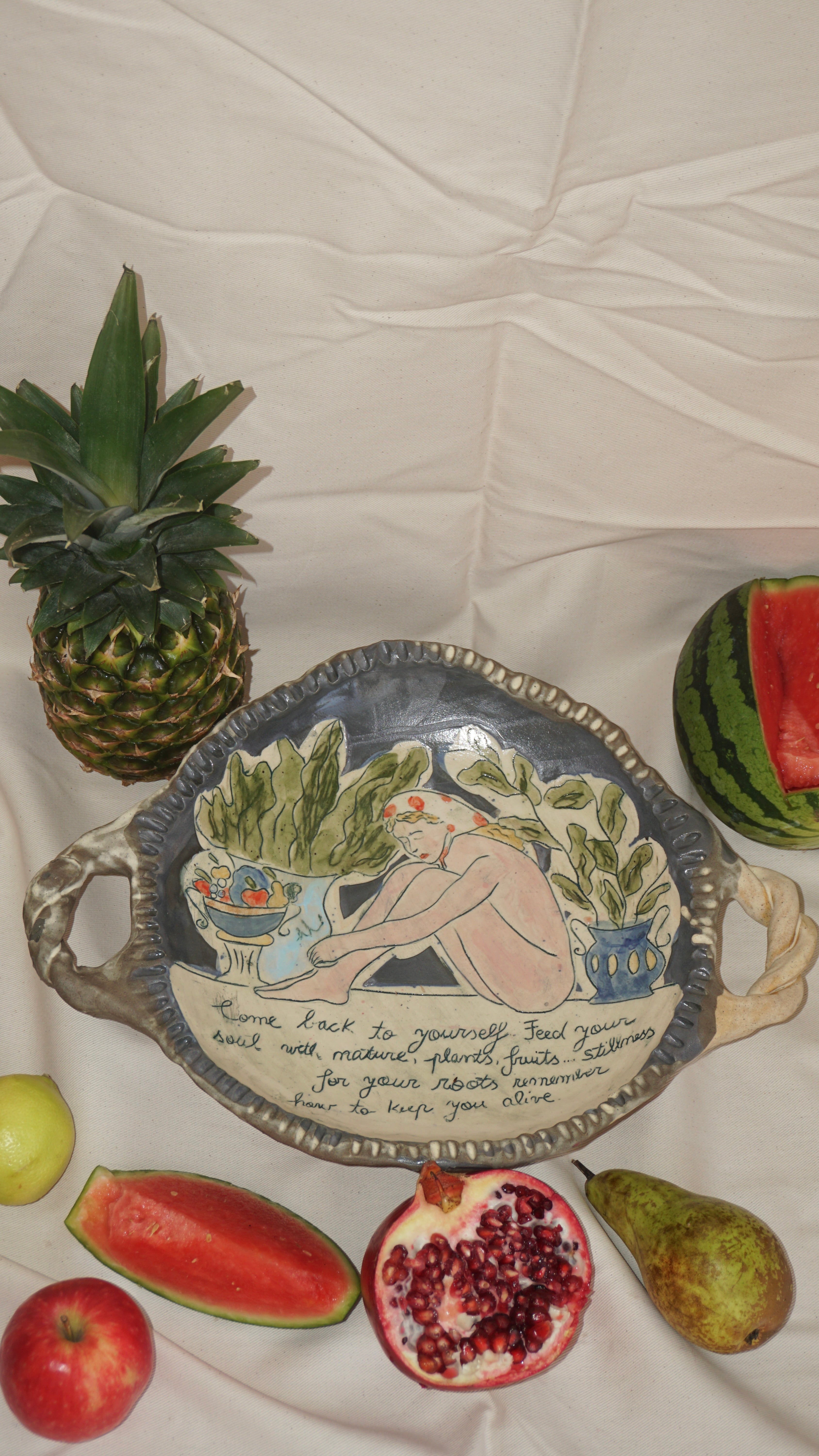 Return to Yourself — Hand-Painted Ceramic Serving Platter