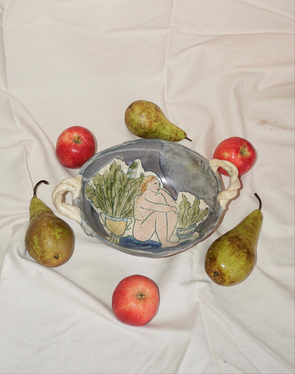 The Quiet Garden Bowl with twisted handles