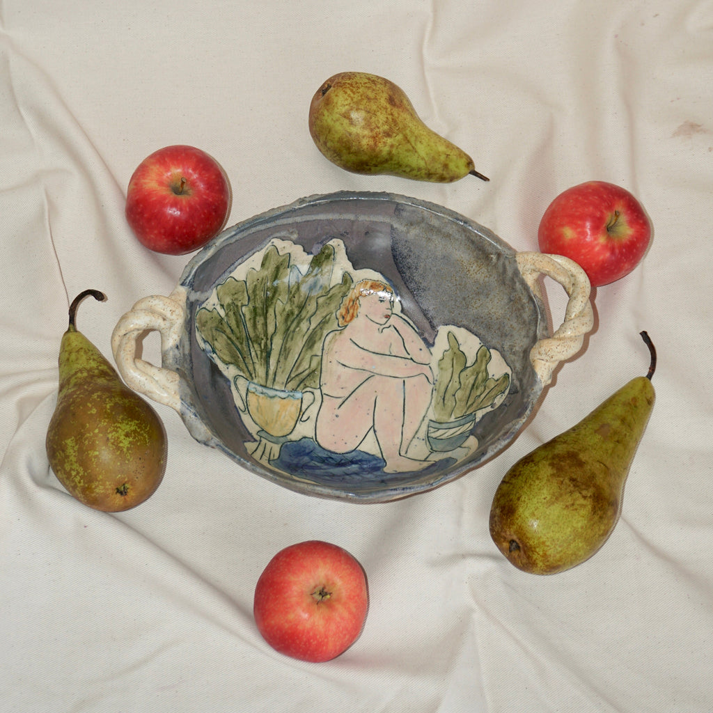 The Quiet Garden Bowl with twisted handles