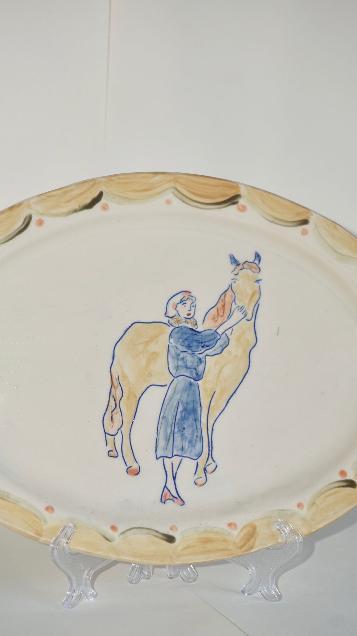 With my horse - Hand build platter