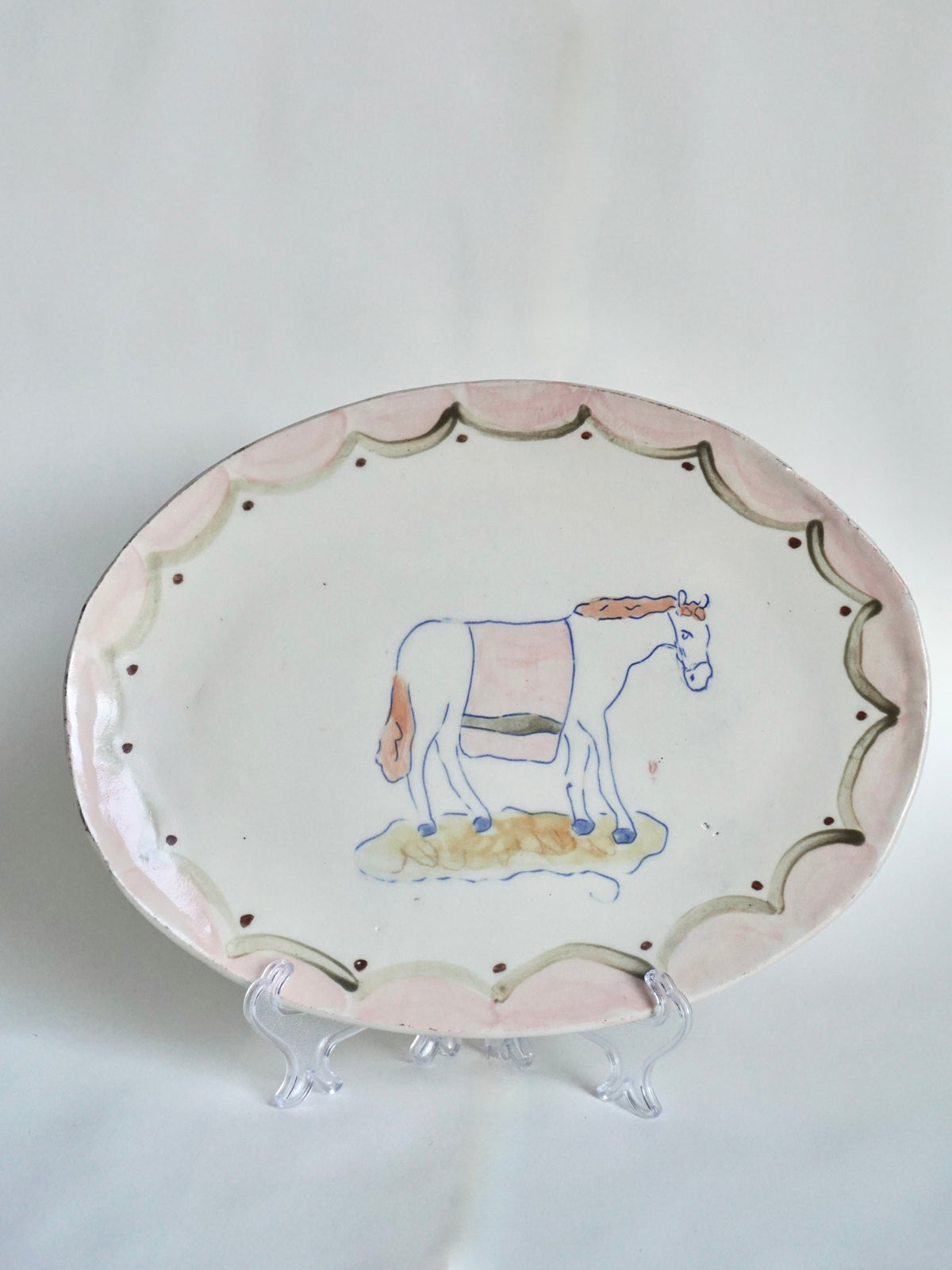 Pink Horse Ceramic Platter