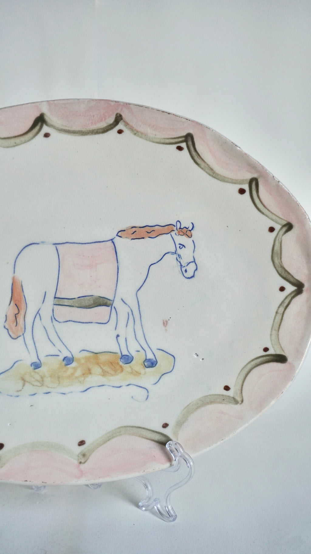 Pink Horse Ceramic Platter