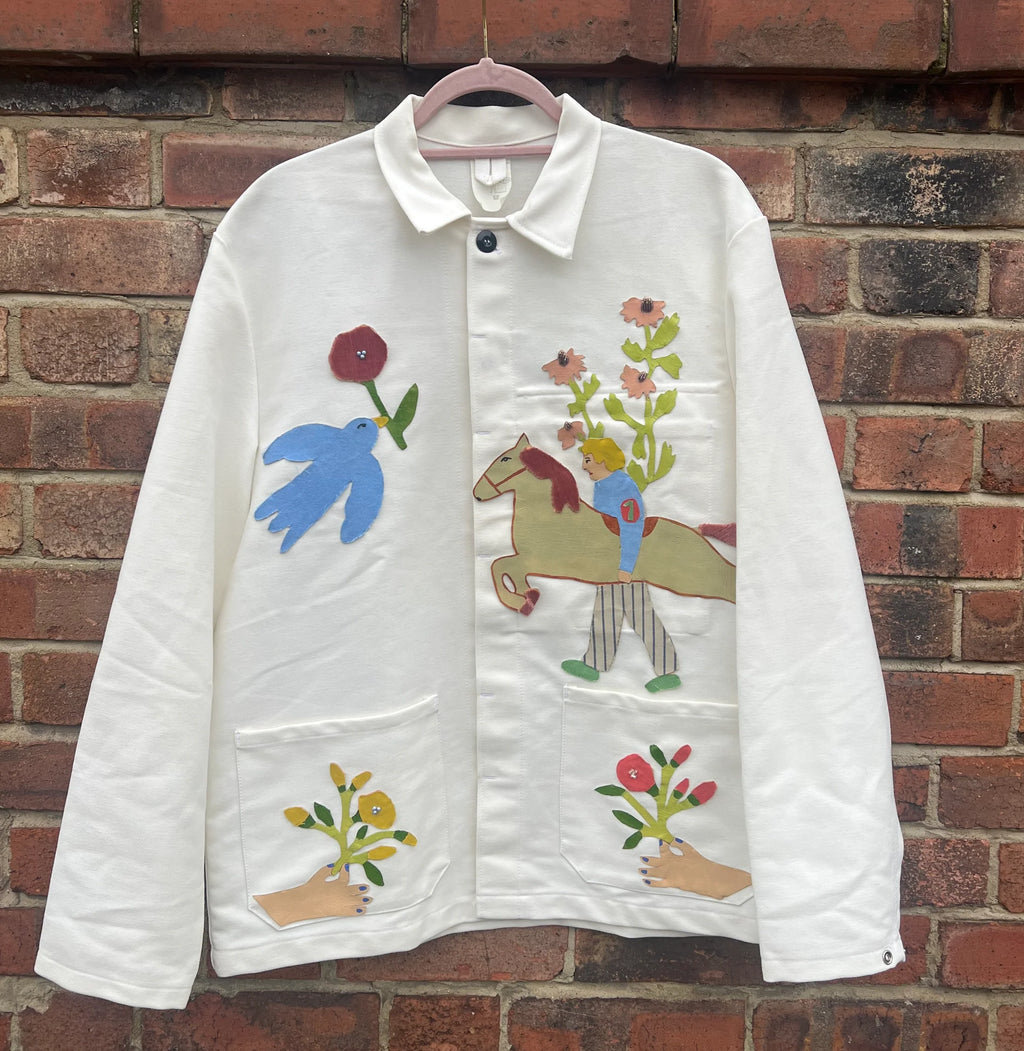 Hand-Embroidered Collage Jacket