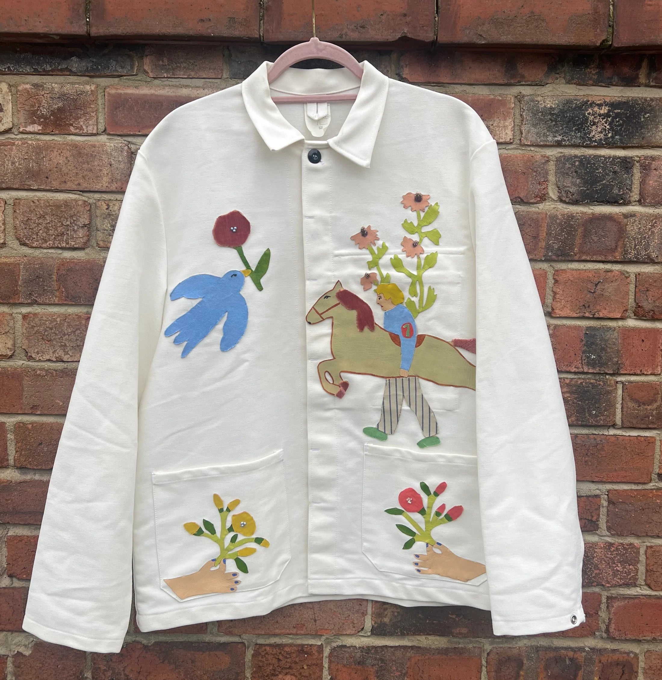 Hand-Embroidered Collage Jacket