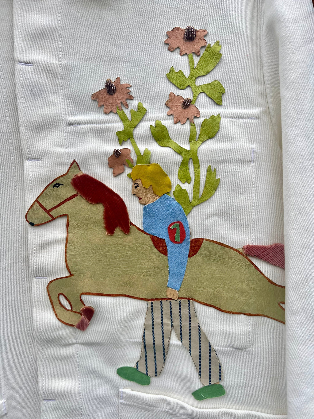 Hand-Embroidered Collage Jacket